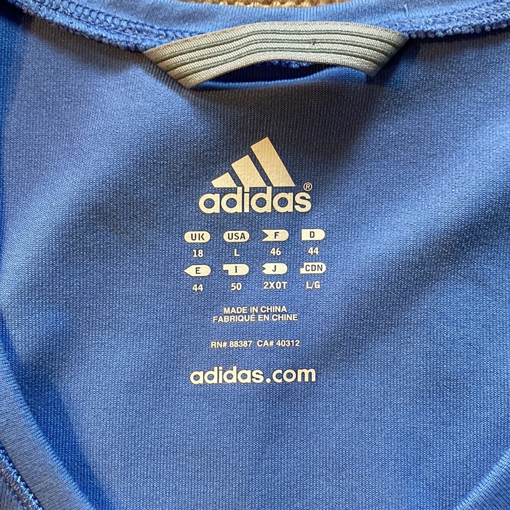 Adidas Blue and Turquoise Size Large Workout Top Bundle of 2 - Picture 5 of 9